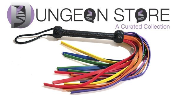 Neoprene Flogger in Rainbow Pride Colors from The Dungeon Store