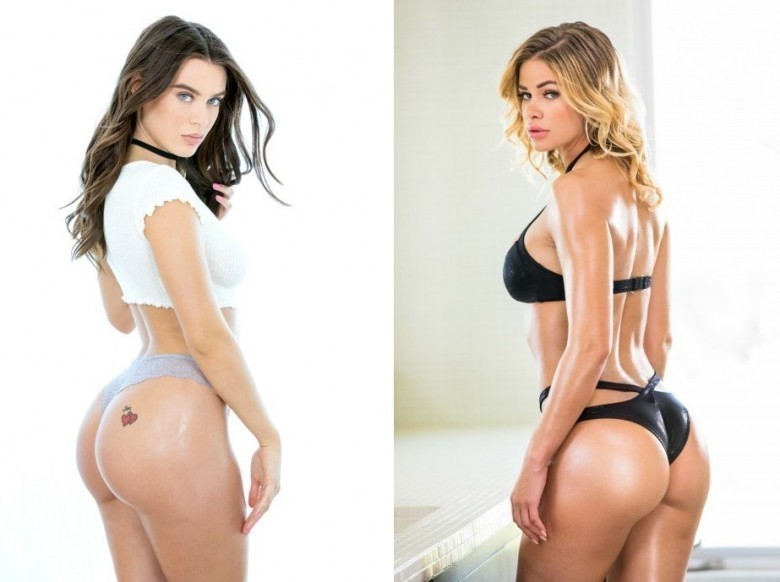 Lana Rhoades (brunette) x Jessa Rhodes (blonde)