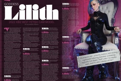 Goddess Lilith Scores Cover of July Issue XBIZ Cam World