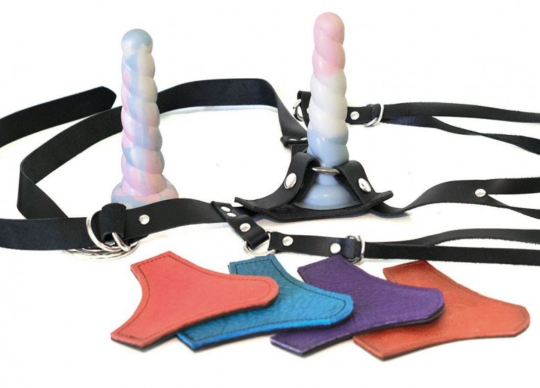 The best dildo and harness available from The Dungeon Store and their sister store, Split Peaches